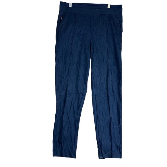 Athleta Womens Pants Navy Venice Heathered Pintuck Pull On Pockets Stretch M - Picture 1 of 11